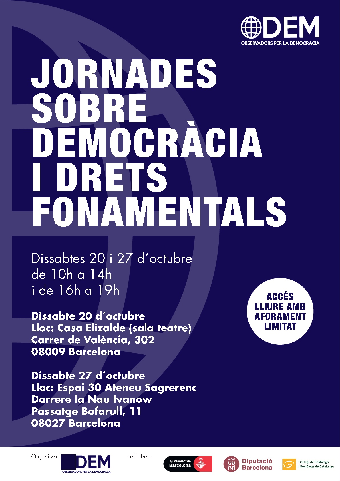 20181027 Cartell ODEM Jornades dissabtes 20 i 27 doctubre 001