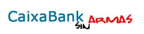Logo campaña caixabank sin armas 2
